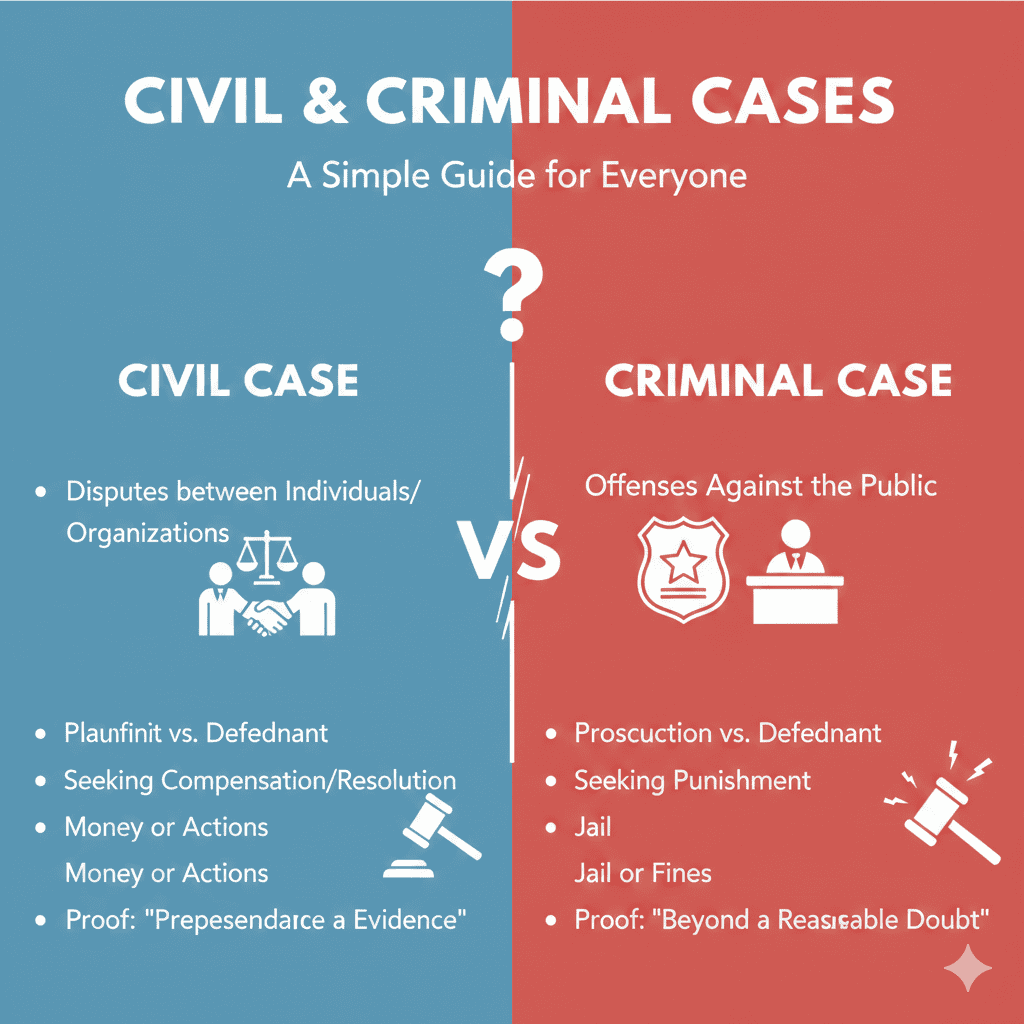 Difference Between Civil and Criminal Cases